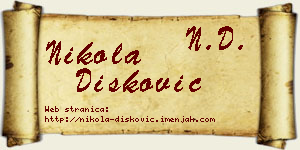 Nikola Dišković vizit kartica